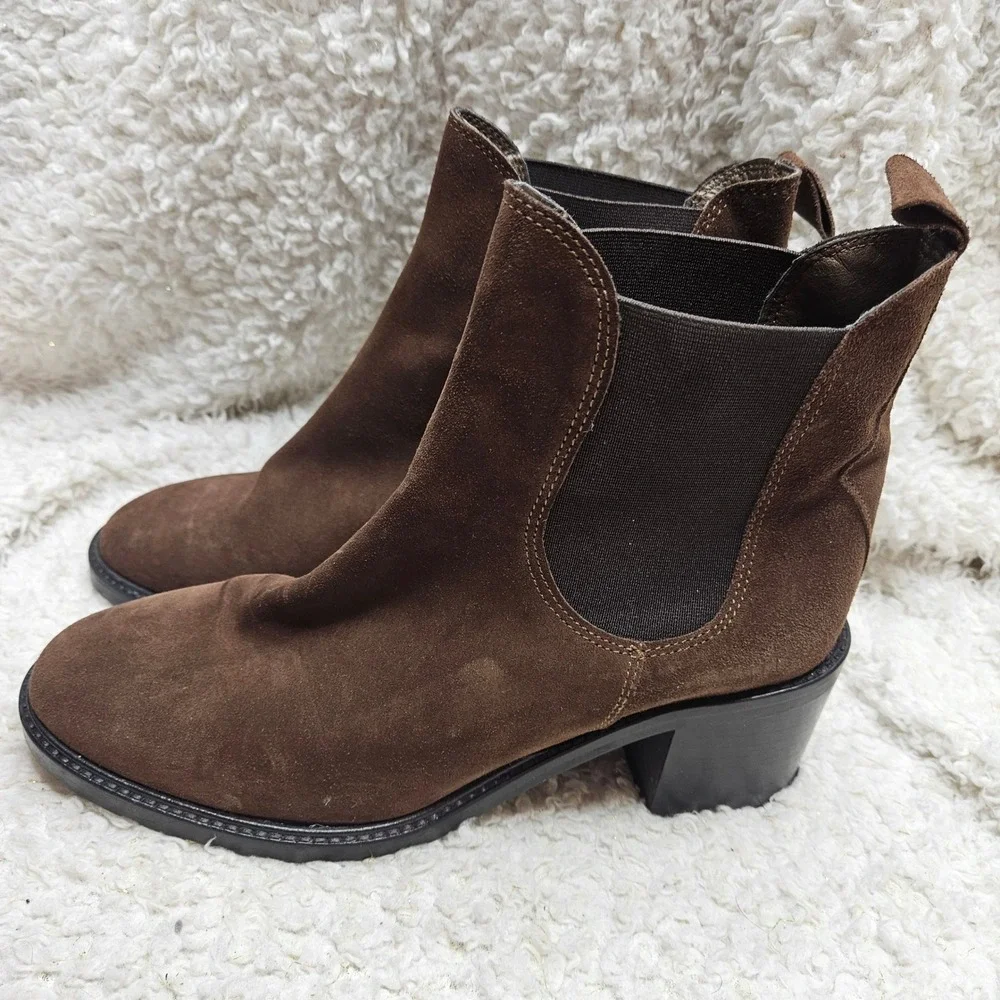 Avellini‎ Brown Suede Leather Made in Italy Ankle Boots sz 10